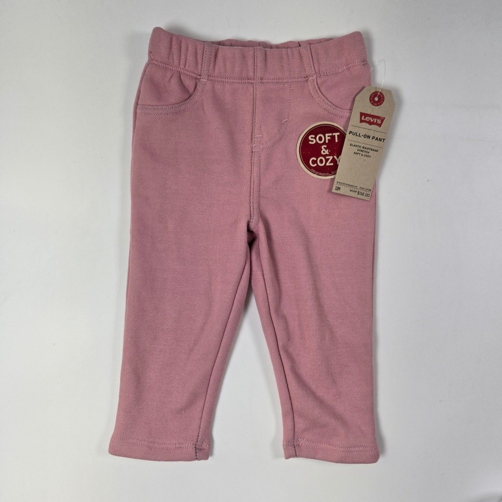 Levi's Pull-On Pant Girls 12M Pink Knit Skinny Soft Cozy Stretch Leggings NWT
